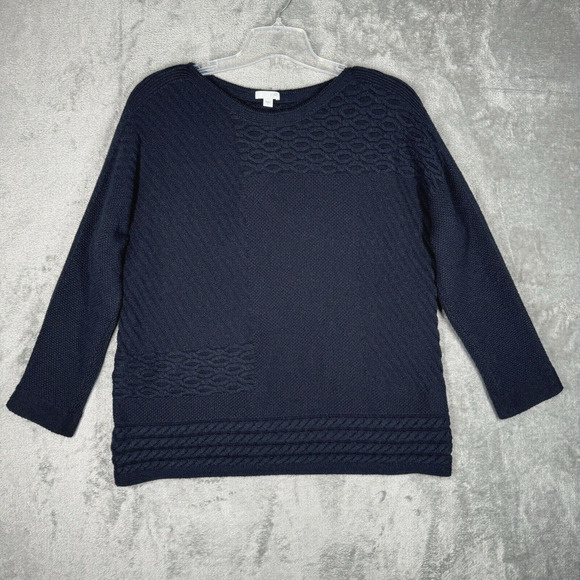 J Jill Sweater Womens Large Blue Stretch Office Casual Versatile Bohemian Preppy - Picture 2 of 7